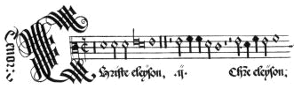 Example of the mensural notation